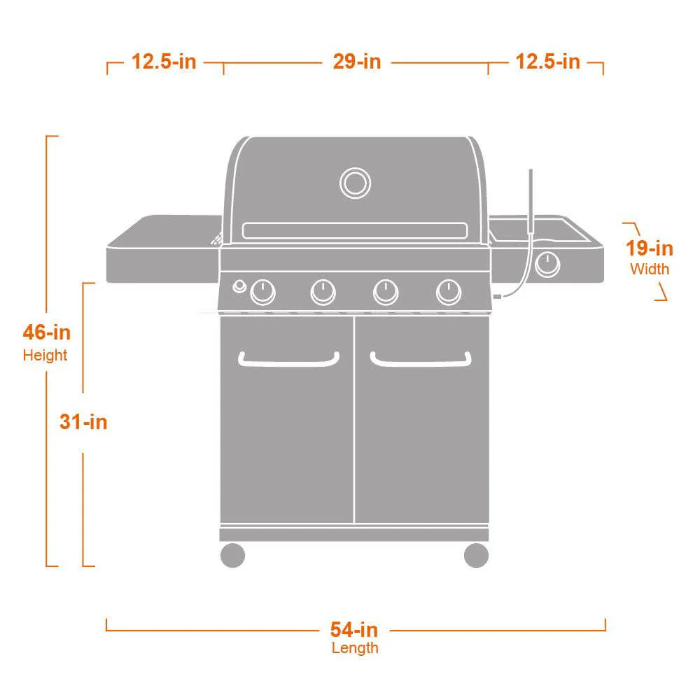 13892 | Black 4-Burner Propane Gas Grill - Image 11