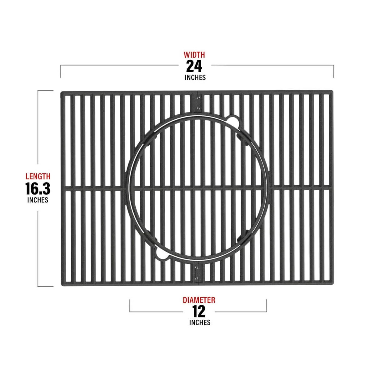 Multifunction Cast Iron Grill Grate for 3-Burner Grill - Image 3